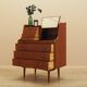 Bureau secrétaire en teck, design danois, années 1970, fabricant : AG Spejl Kobberbes