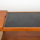 Rolling table, service, Danish expandable and double-level, teak 1960.