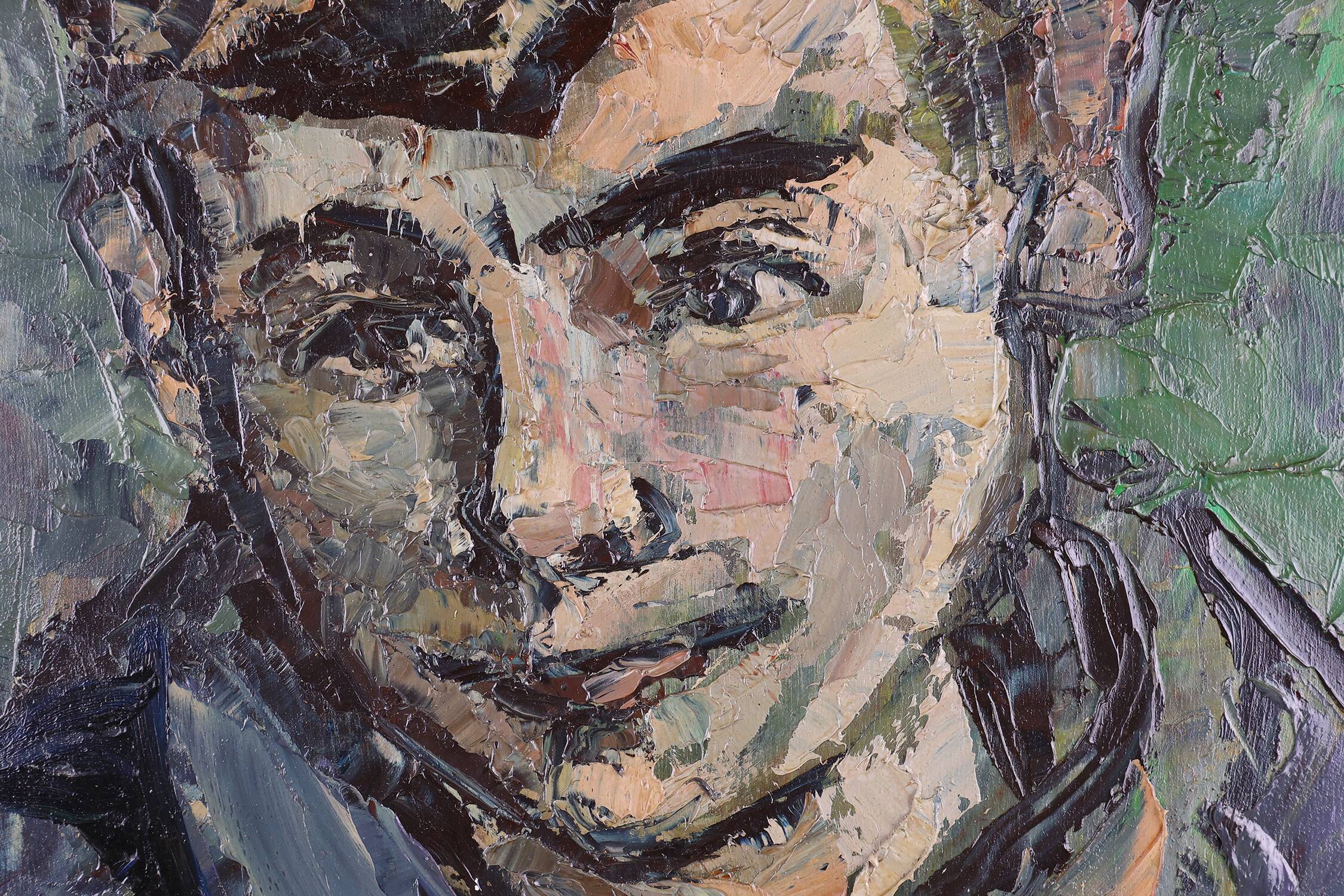 Mid-century oil painting of a child signed by the Belgium artist Jan Vandek