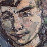 Mid-century oil painting of a child signed by the Belgium artist Jan Vandek