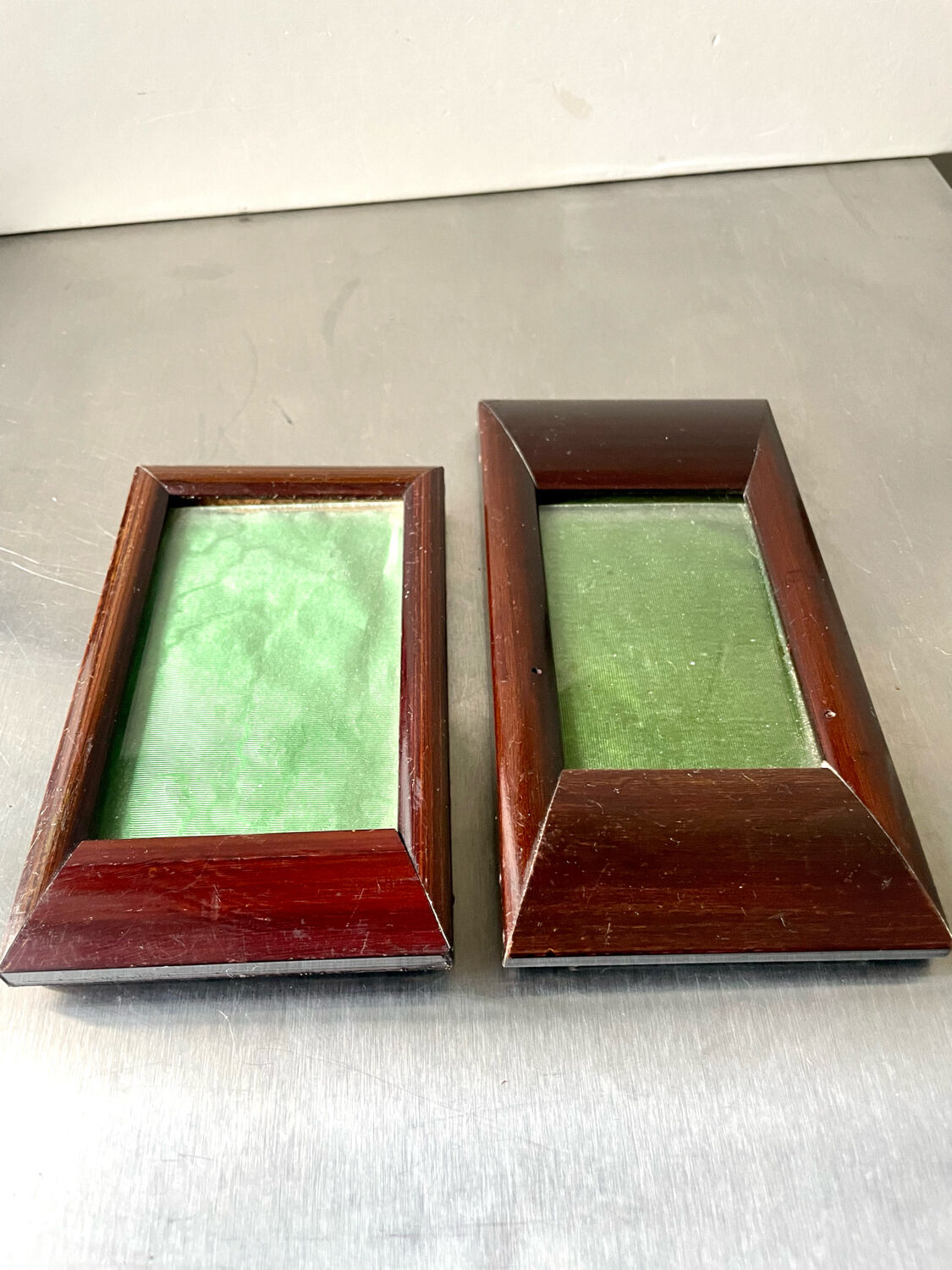 Pair of art deco mahogany frames