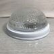 Old ceiling light molded glass vintage white metal support