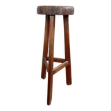 Vintage brutalist tripod high stool, 1950s