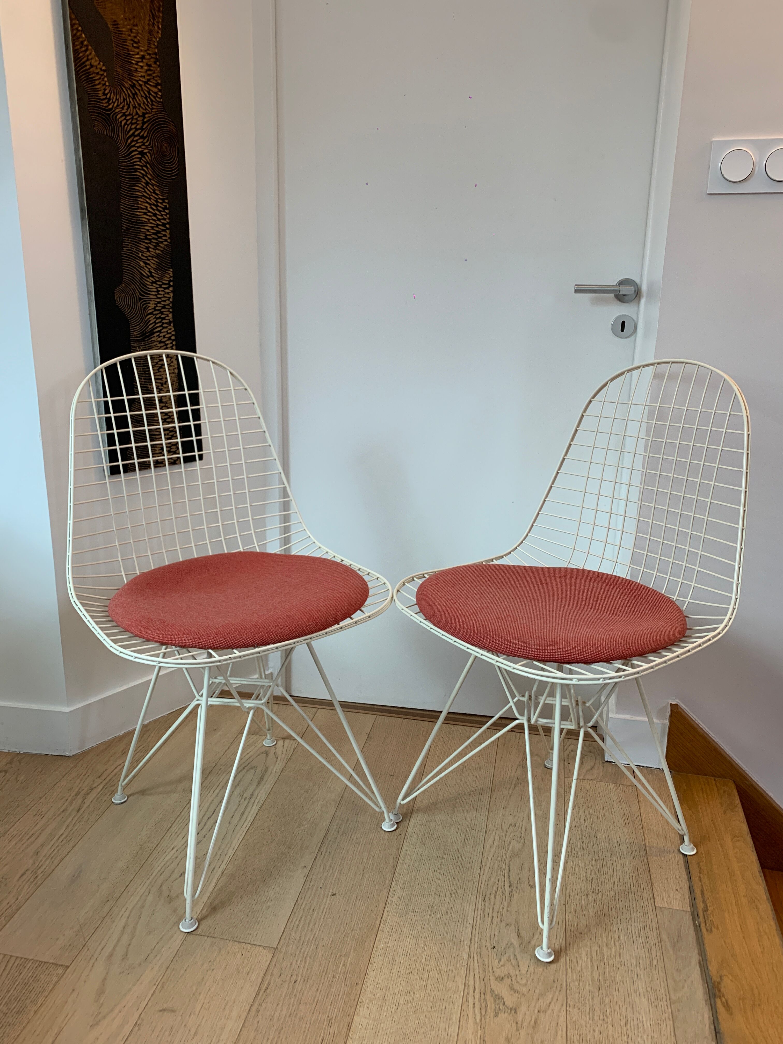 Pair of Wire chairs by Ray & Charles Eames, Vitra edition
