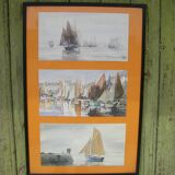 Decorative frames with three marine scenes