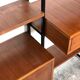 Modular storage unit and teak bookcase. Italy, 60s