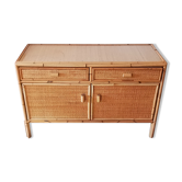Rattan and bamboo sideboard, 1970