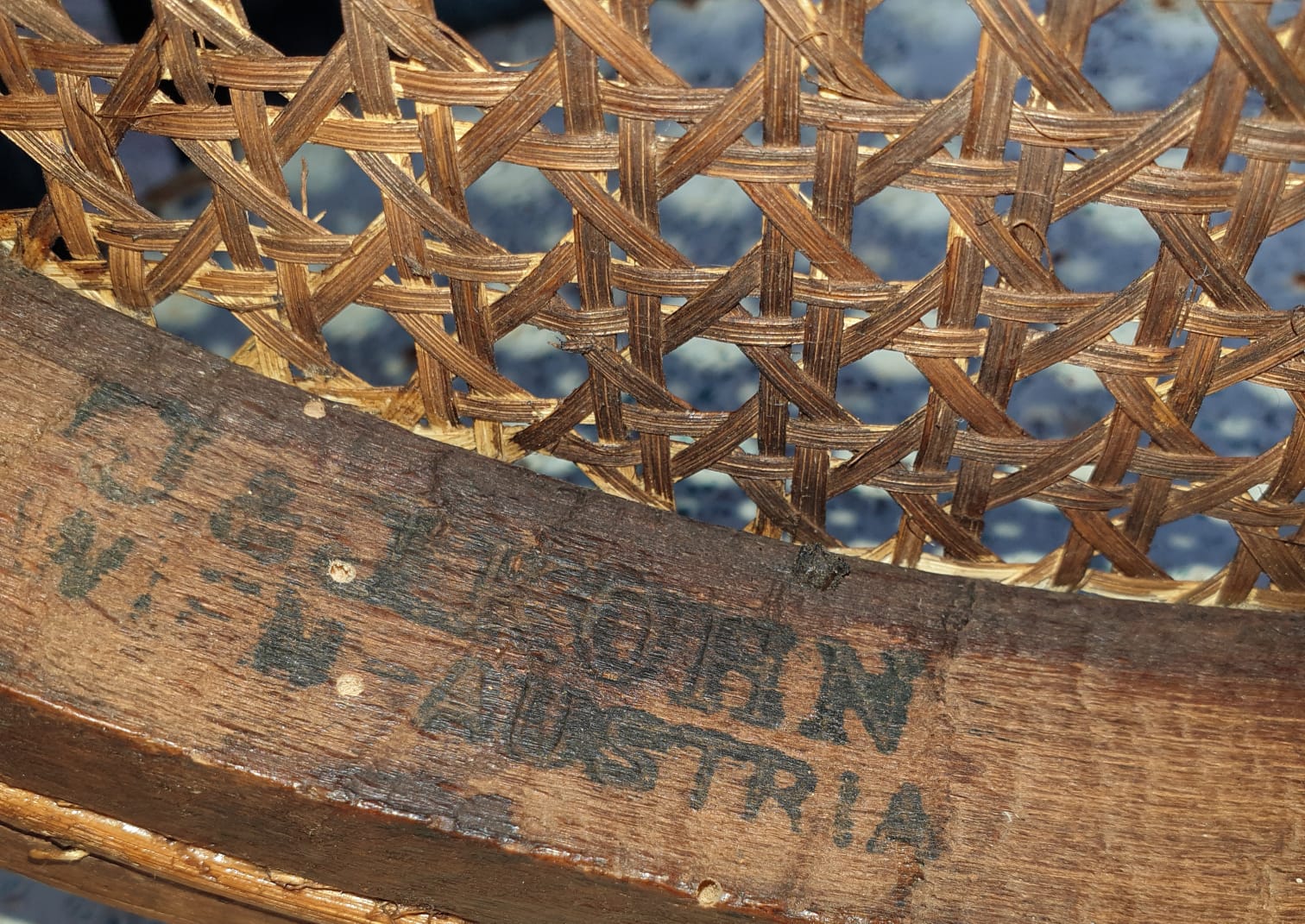 Curved wooden piano stool