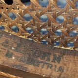 Curved wooden piano stool