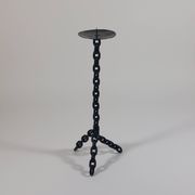 Vintage black brutalist chain floor candlestick
