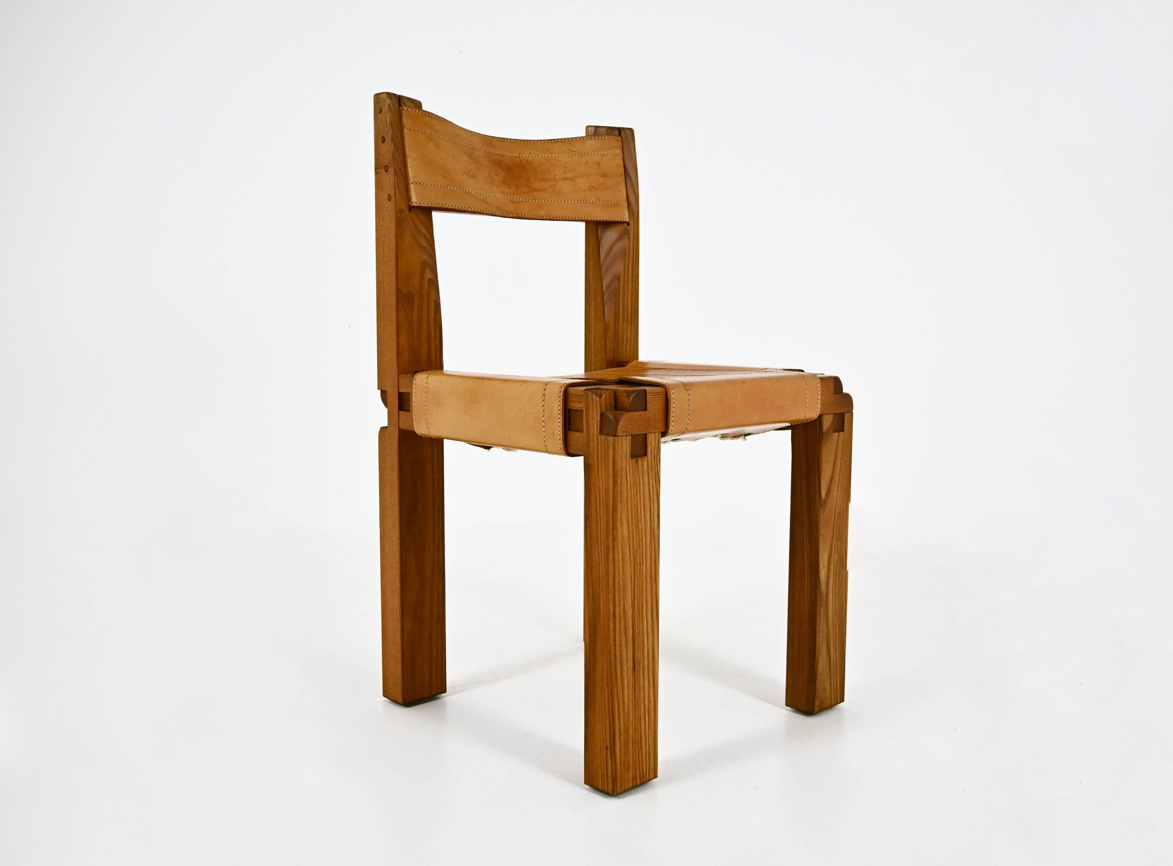 Set of 6 "S11" dining chairs by Pierre Chapo, 1966