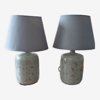 Lot de 2 lampes à poser porcelaine