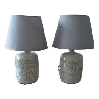 Lot de 2 lampes à poser porcelaine