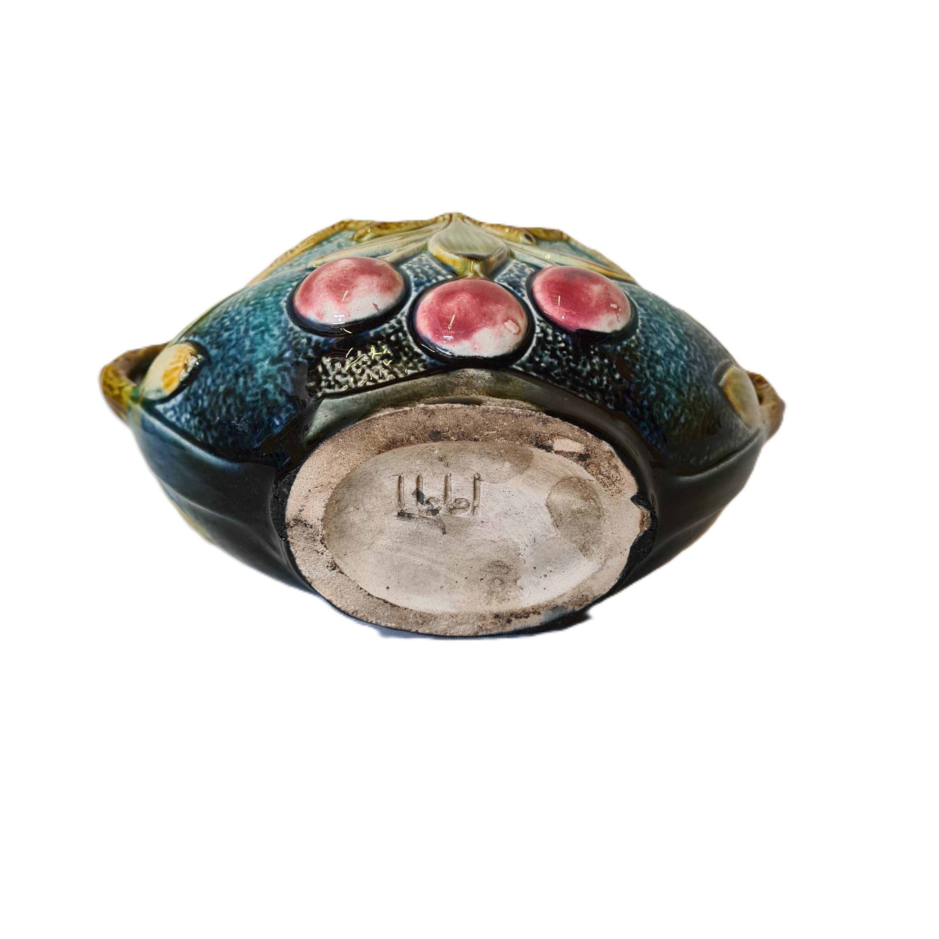 French art nouveau small oval flowerpot, early 20th century