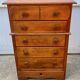 Meuble de métier de rangement commode haute en bois blanc 1950