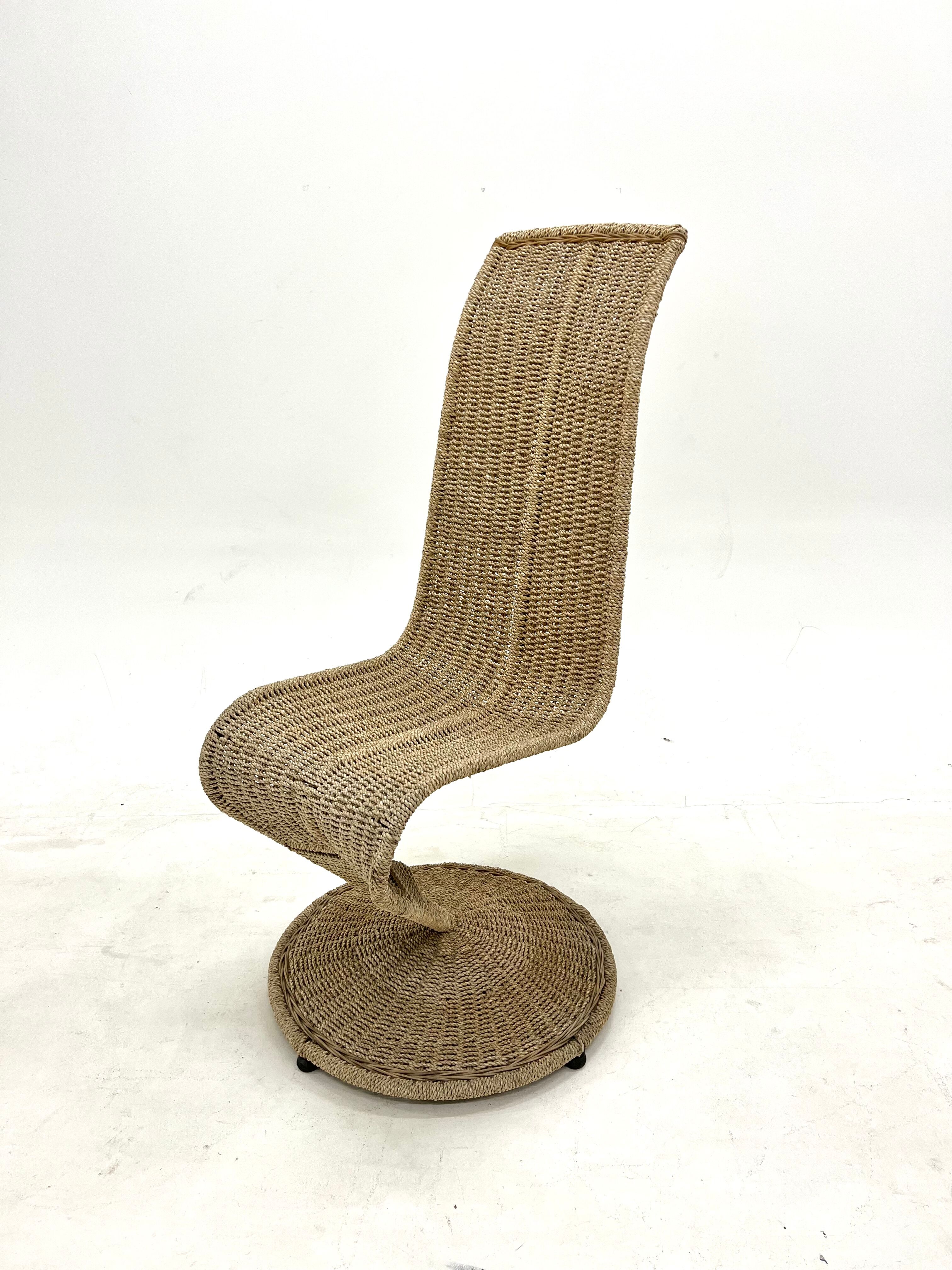 Vintage chair "s" by marzio cecchi, italy, 1970