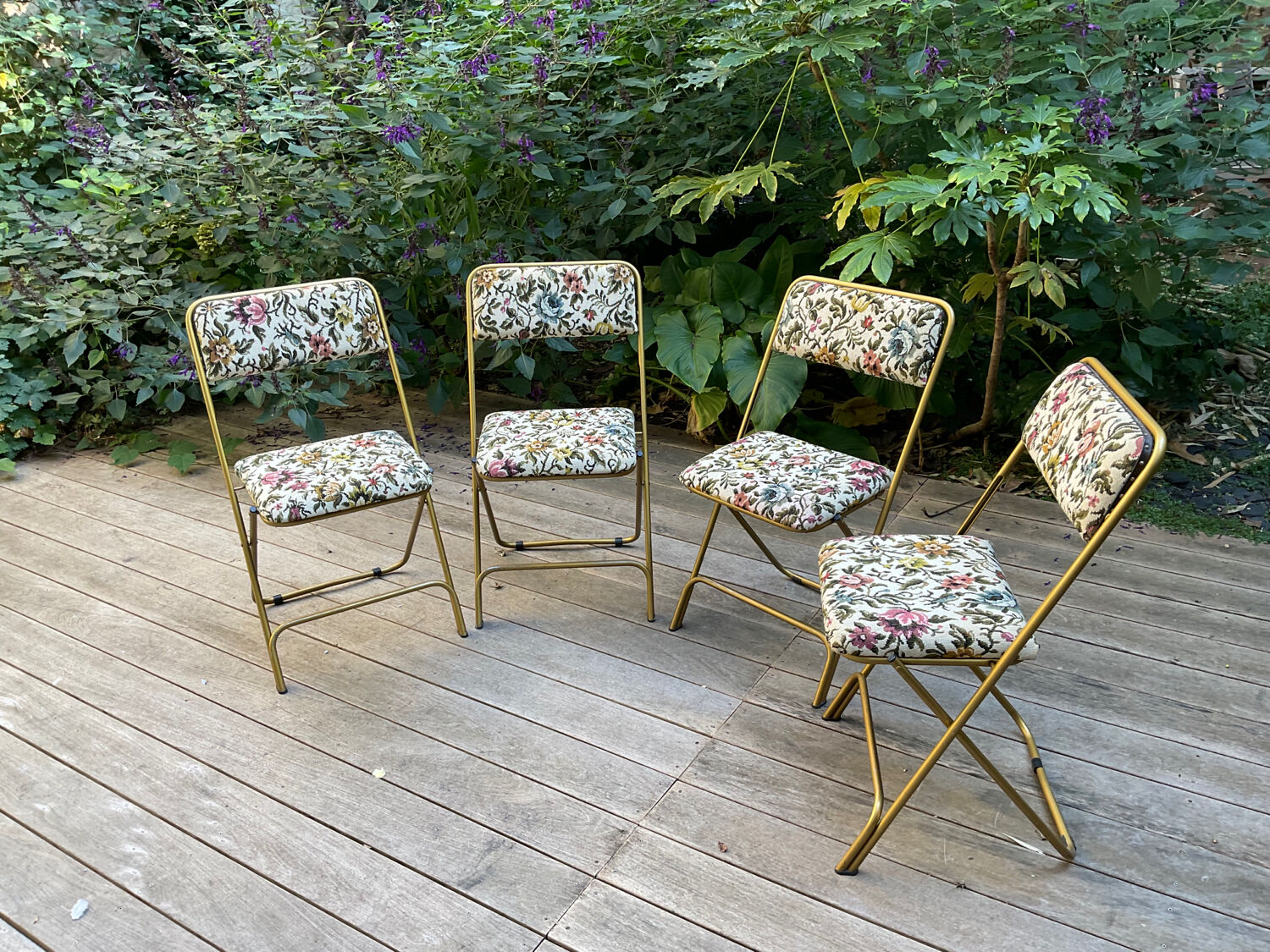 4 Vintage Lafuma Chantazur folding chairs