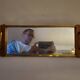 Mirror top 50's wood and brass
