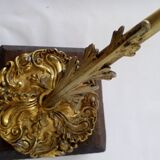 Lampe laiton et verre murale