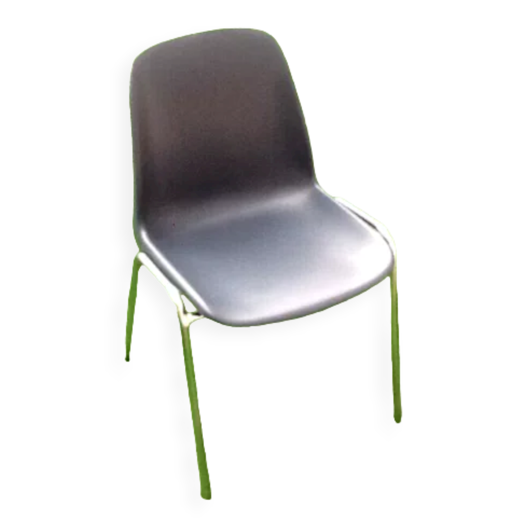 Chaise empilable coque grise surface grainée Pat. Pend Dipiplast