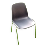 1970s pat. pend dipiplast stackable chair grey shell grained surface