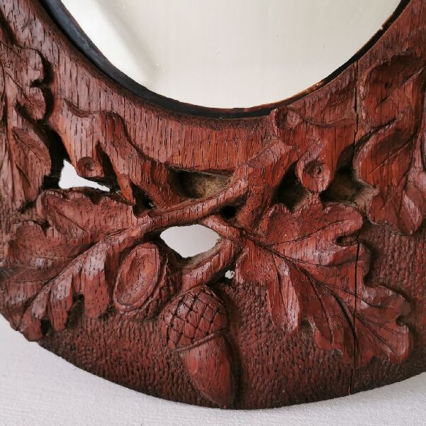 Carved wooden country mirror  35x45cm
