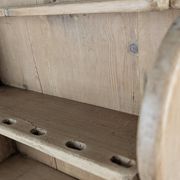 Hand-Carved Folk Art Pine Cutlery Rack with Drawer, 1950s