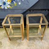 Pair of gilded brass end tables