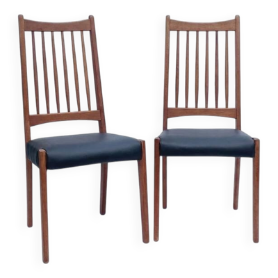 Chaises scandinaves en teck vintage 1960 rénovées