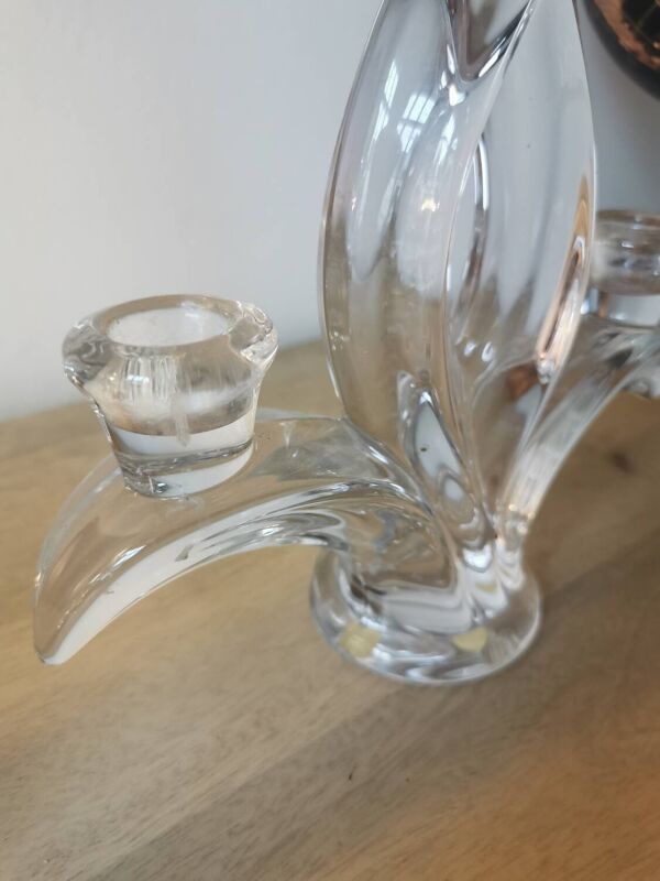 Paire de 2 bougeoirs en cristal de Vannes