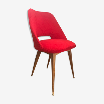 Chaise tonneau vintage rouge
