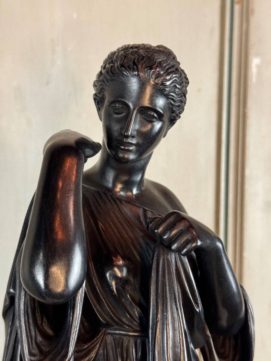 Diane de Gabies, bronze after the antique, black patina 19th century