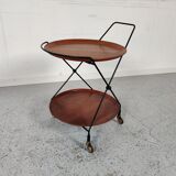 Scandinavian teak and metal dessert by Paul Nagel, Made in sweden 60s