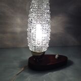 Structured tulip glass bedside lamp / vintage 60s-70s