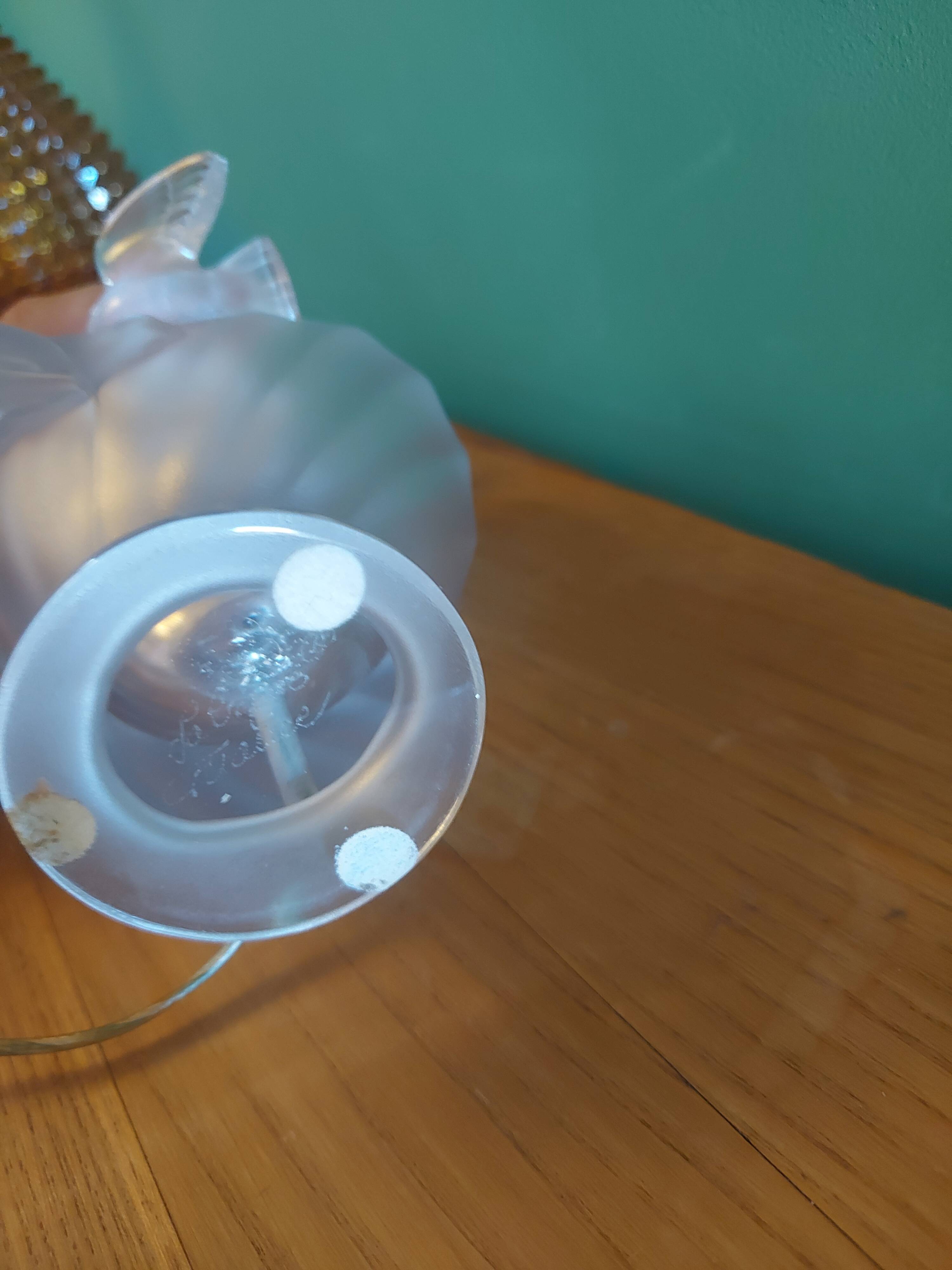 Lalique crystal lamp foot, doves