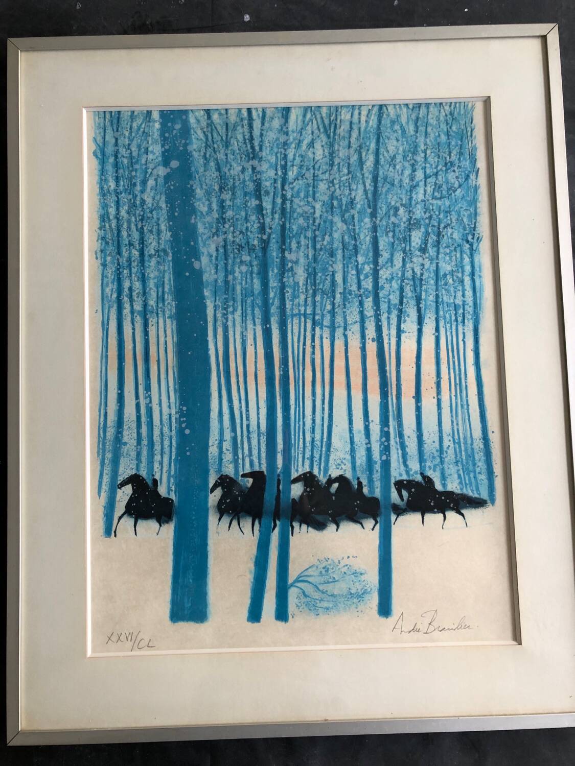 Lithograph Brasilier horses