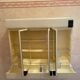 Allibert vintage toilet cabinet three mirror doors, two drawers, lamp