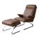 Vintage swing armchair and stool in leather by reinhold adolf for cor, 1970s, set of 2