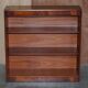 Pair of open dwarf bookshelves in mahogany by Shaws of London.