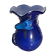 Old Blue Multilayer Glass Vase - Flower Blown Decor Col Corolla Vintage