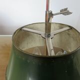 Authentic antique bouillotte lamp in chrome bronze with 3 lights, 1930s.