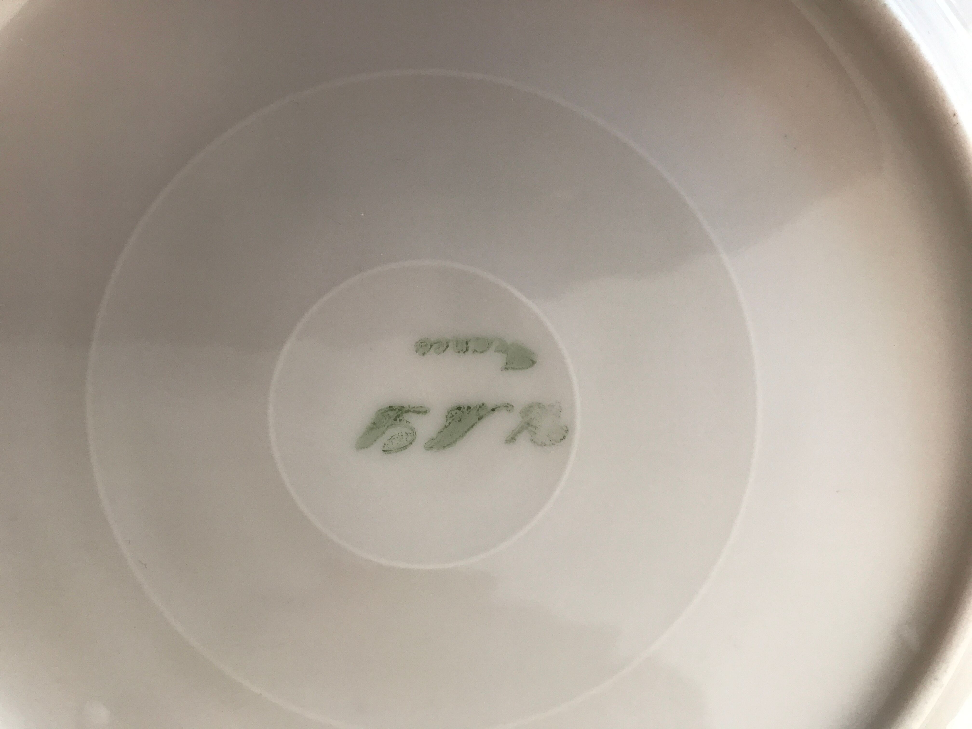 8 flat plates porcelain Art Deco Marc Larcheveque