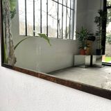 Large antique mercury mirror in copper-plated metal, 1930