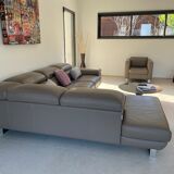 Maxdivani taupe leather sofa