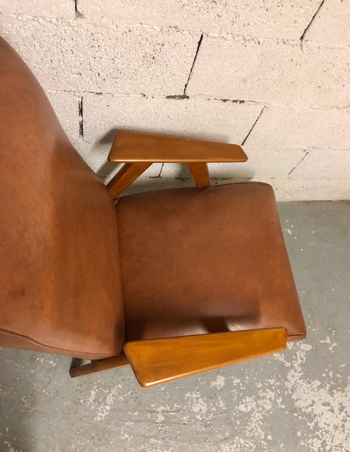 Pair of armchairs Scandinavian design feet compass vintage period 1960s