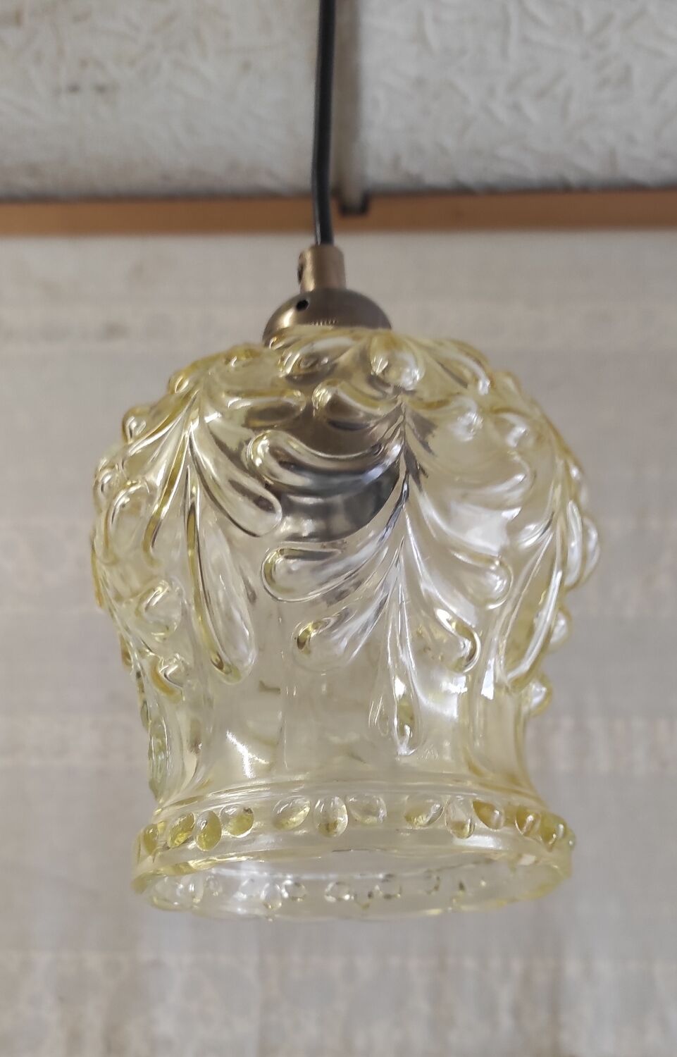 Old portable lamp with a smoked glass globe - mid 20th century.