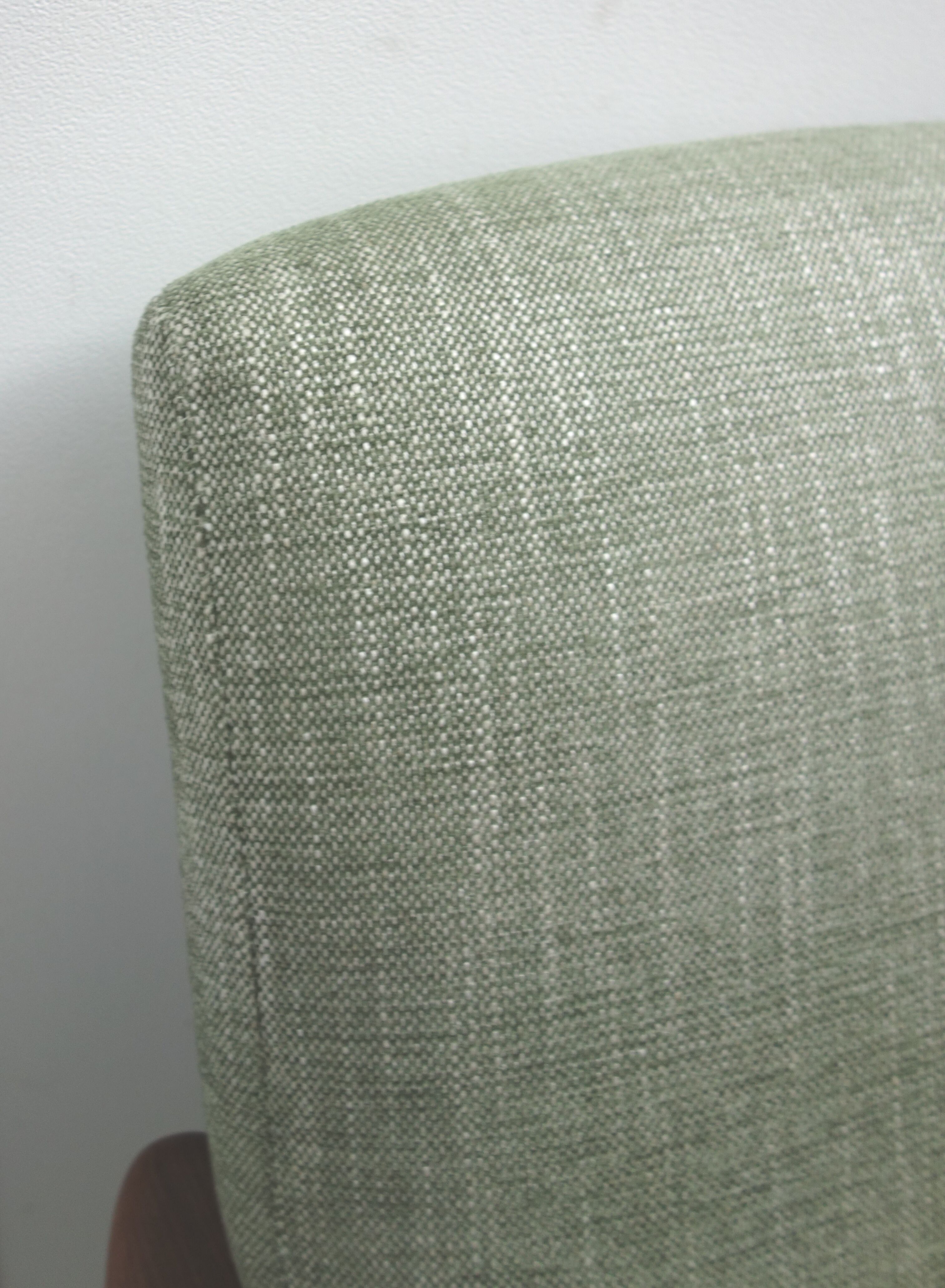 Danish teak 2 seat sofa green upholstery