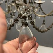 Antique Italian Silver Crystal Chandelier, 1940s