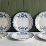 "Regency" - 6 flat plates ironstone St-Amand & Hamage