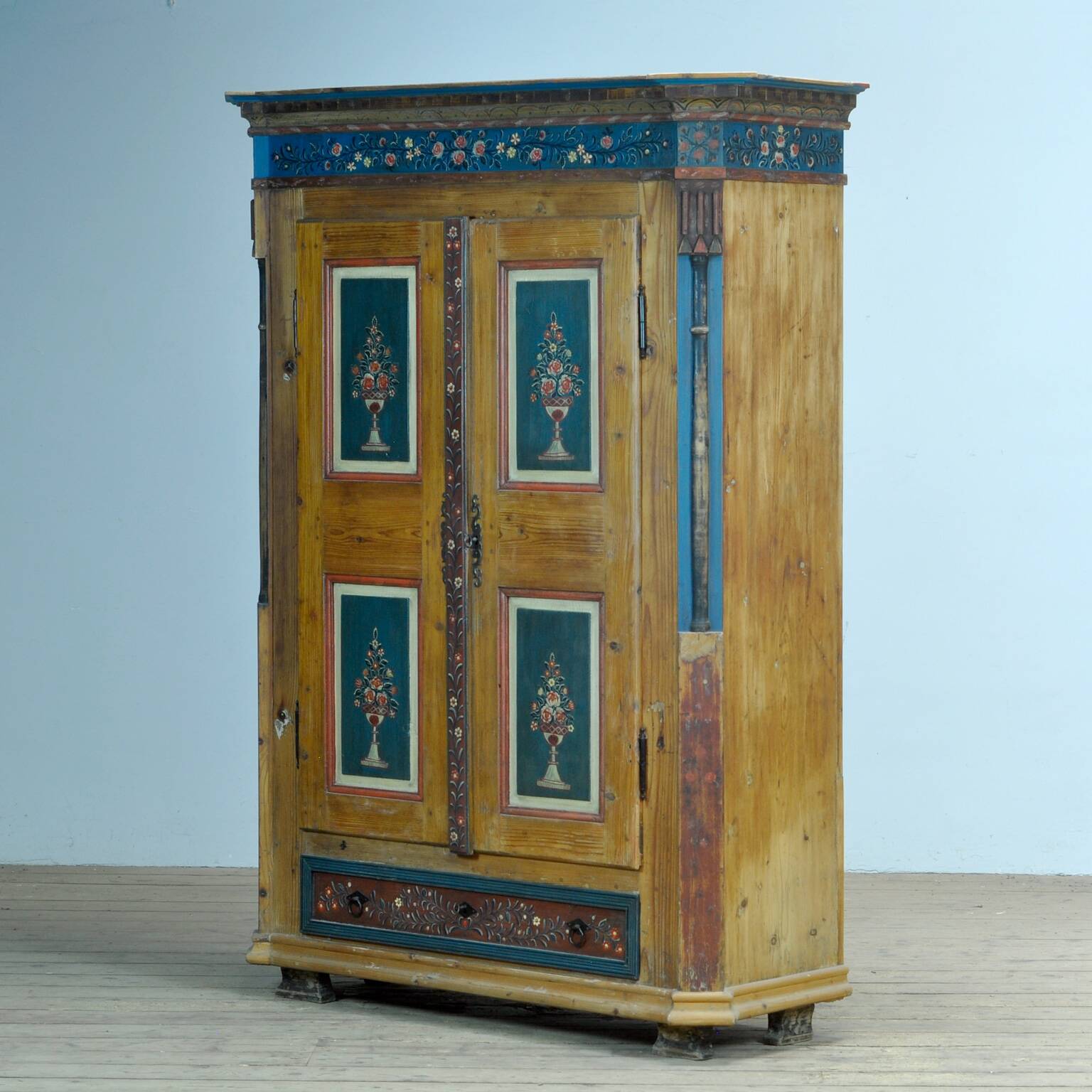 Antique German Hand Painted Cabinet, circa 1850